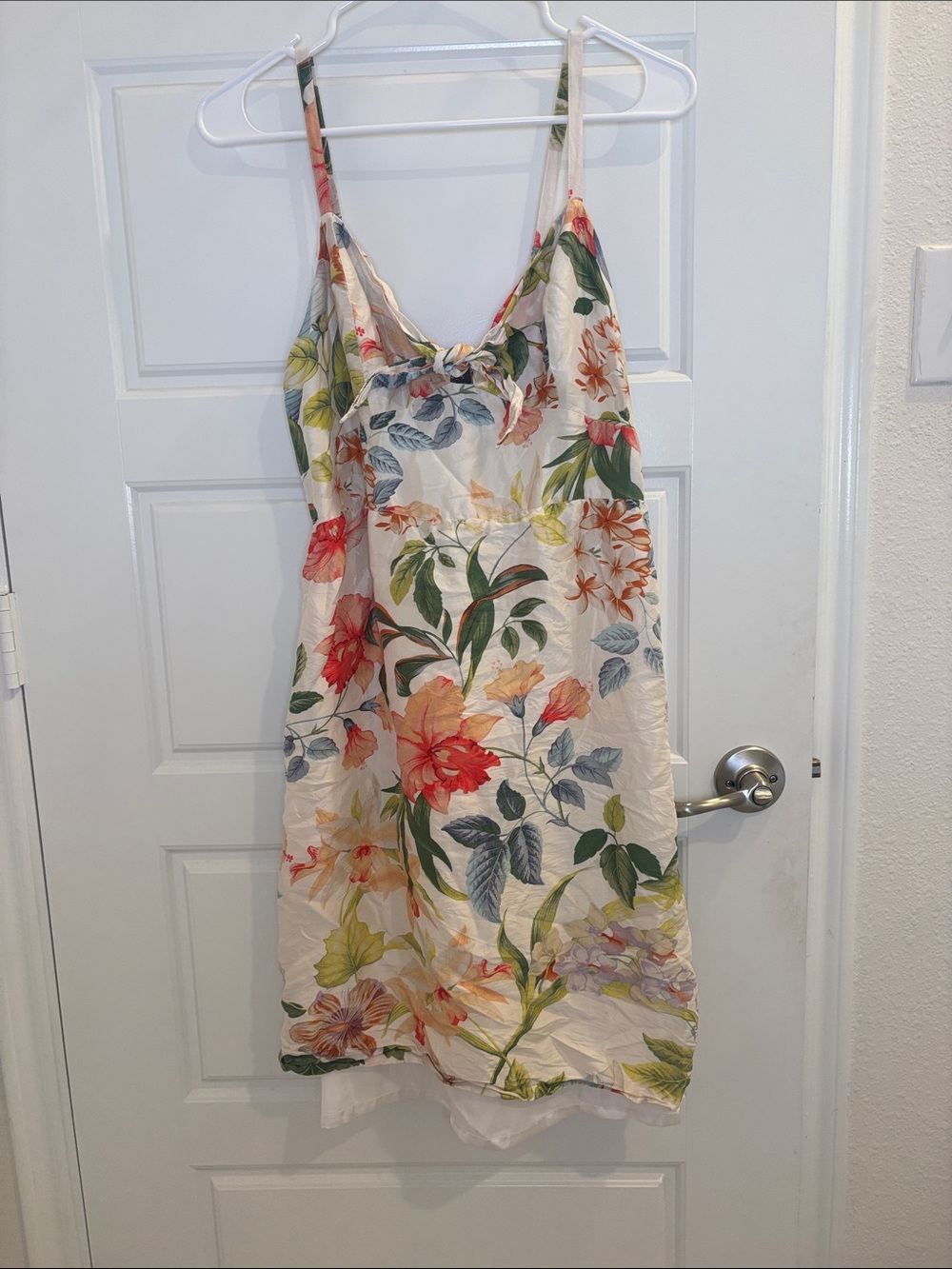 Tommy Bahama 100% Silk Floral Midi Sundress Smocked Tropical M